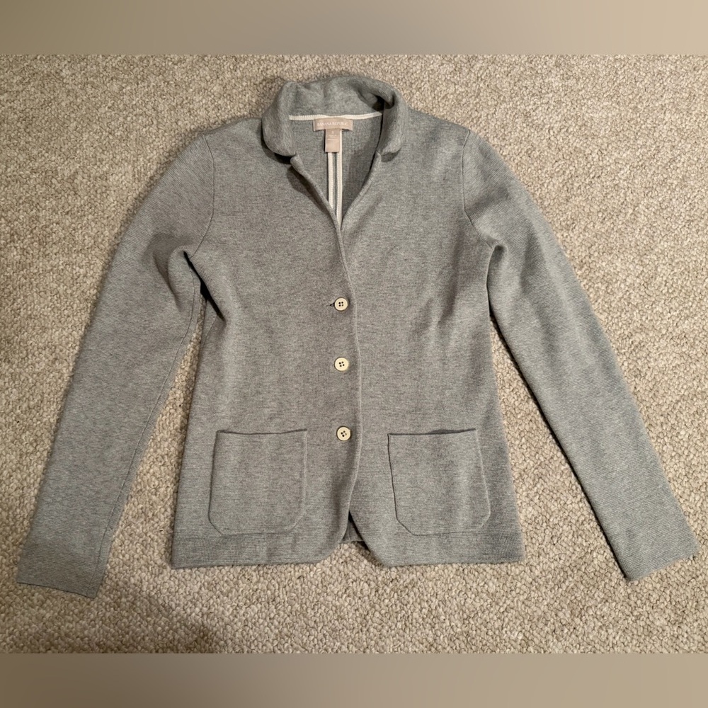 Banana Republic Gray Knit Blazer Jacket Women’s Small